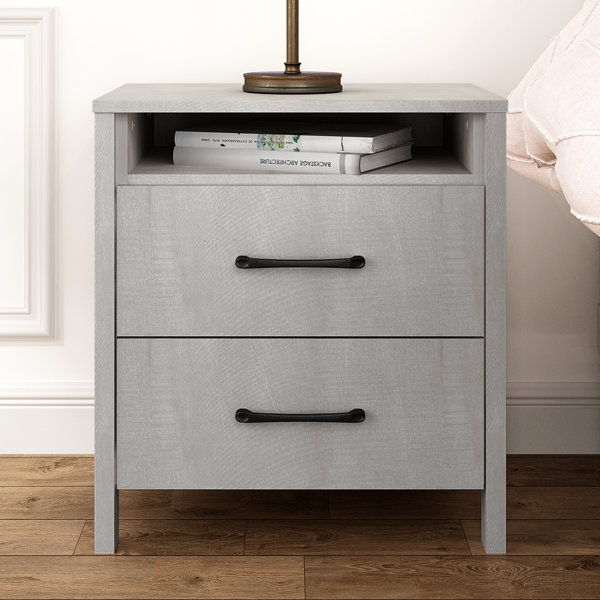 2-Drawer White Nightstands Side Table Bedside Table 18.9 in. H x 15.7