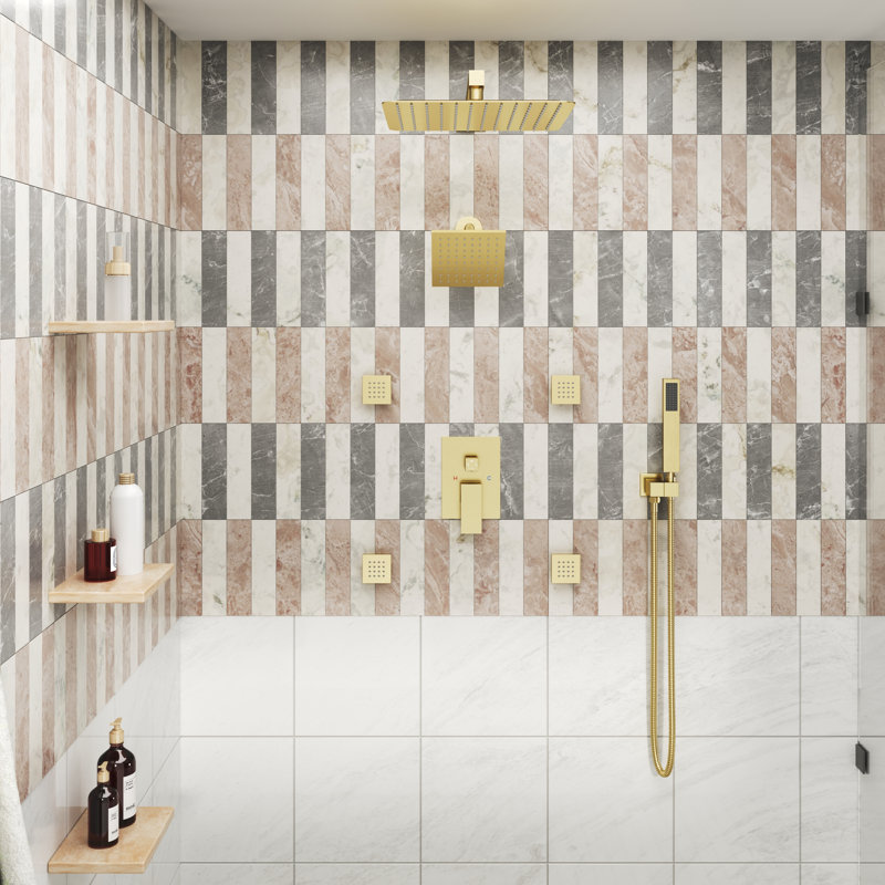 Système de douche Rainfall Symphony à 4 fonctions avec pommeau de douche double de 30 cm (12 po), douchette et jets corporels