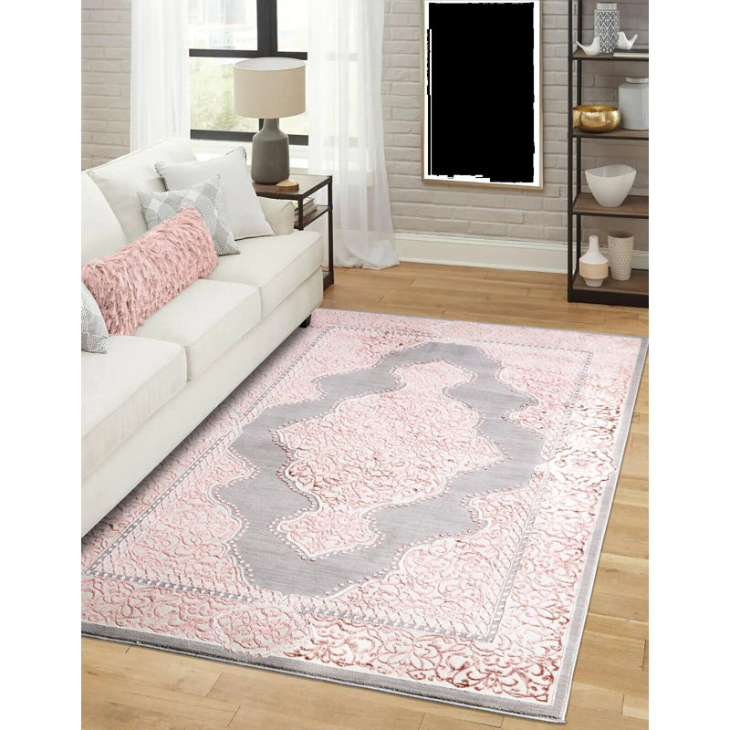 Borach Floral Area Rug, Rectangle 60 x 110cm