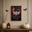 «Man in Top Hat with Skull and Roses on Red Drip», art mural sur toile-511790207