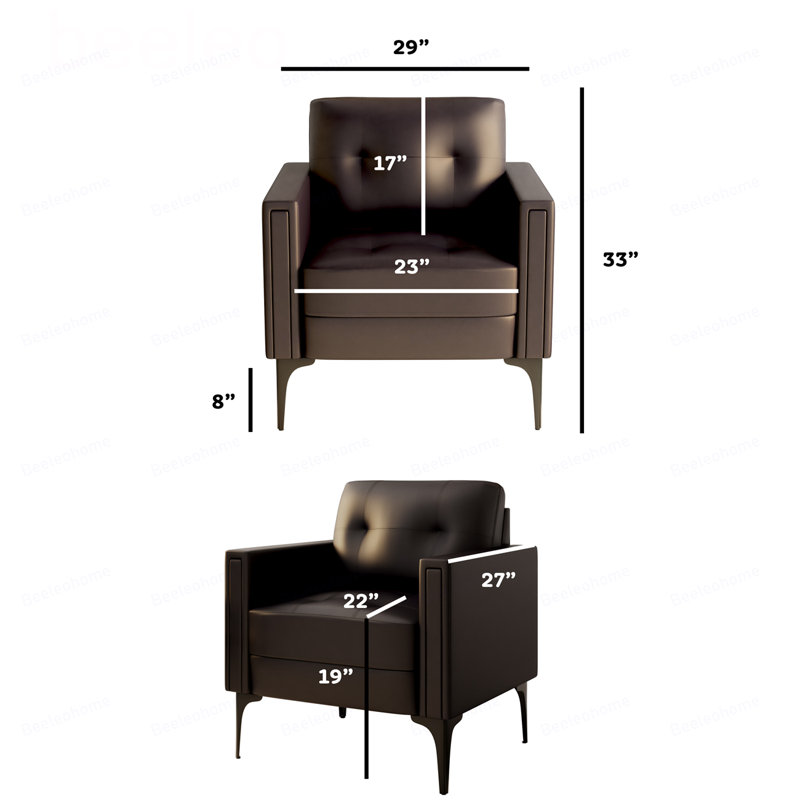 Chaise contemporaine avec accoudoirs Century Modern, Brun