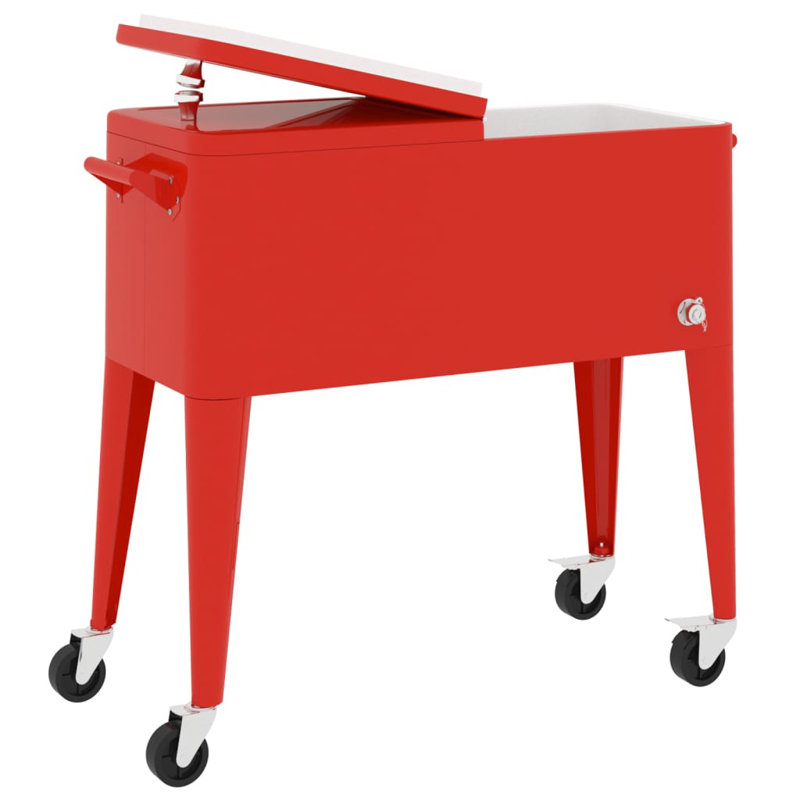Glacière 80 quarts de service / chariot, rouge