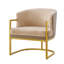 Chaise de lecture rembourrée avec fauteuil en métal doré moderne Modern Accent Chair-130473585