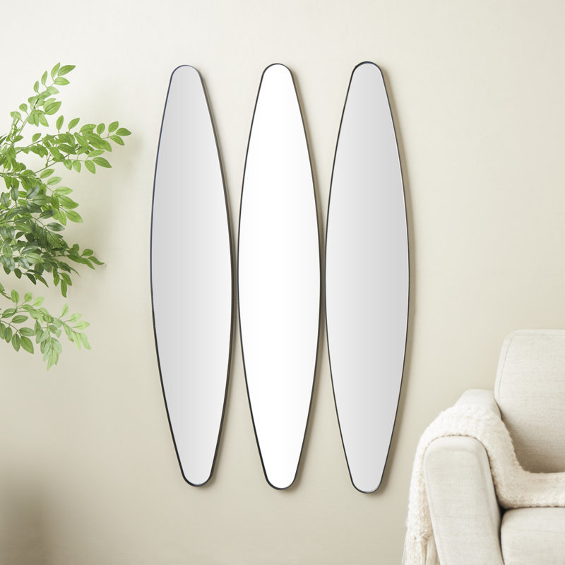 Ensemble de miroirs muraux ovales en métal