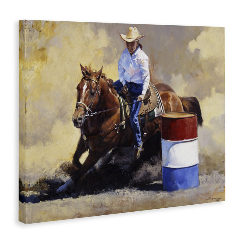 «Cowboy & Horse Gallop», art mural par Julie T. Chapman, H 16 po x l 20 po