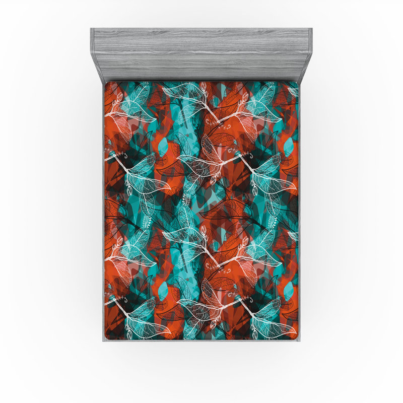 Motif de drap-housse Ambesonne, Drap-housse très grand californien, Motif floral noir