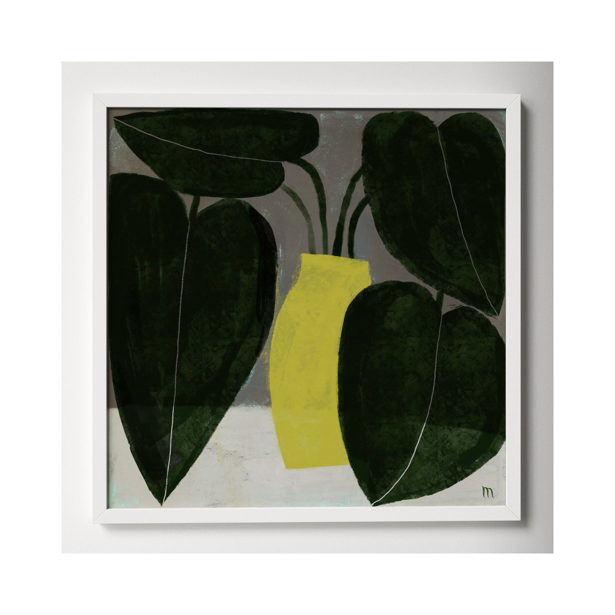 Plant #7 by StudioM, White, 30" H x 30" W x 1.25" D