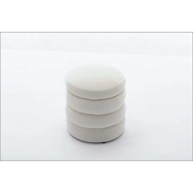 Repose-pieds rond en velours doux