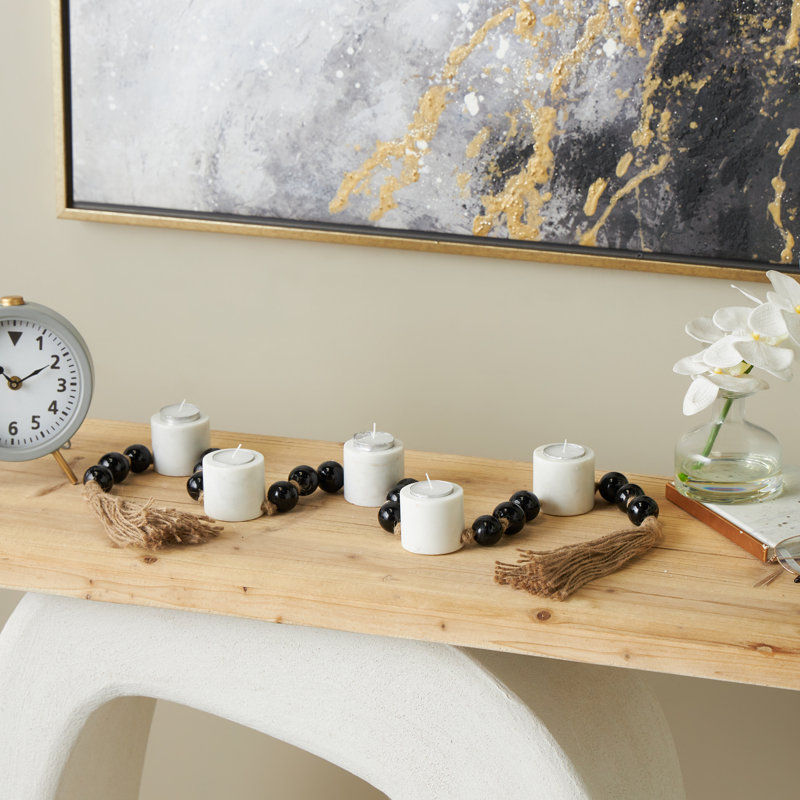 Porte-bougie blanc Cole and Grey, H 2,1 po x l 51 po x P 2,1 po