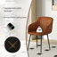 Modern Faux Leather Upholstered Dining Chairs with Metal Legs-206257507-203035654