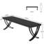 Bureau d'ordinateur double 78,74 "pour deux personnes avec structure en métal