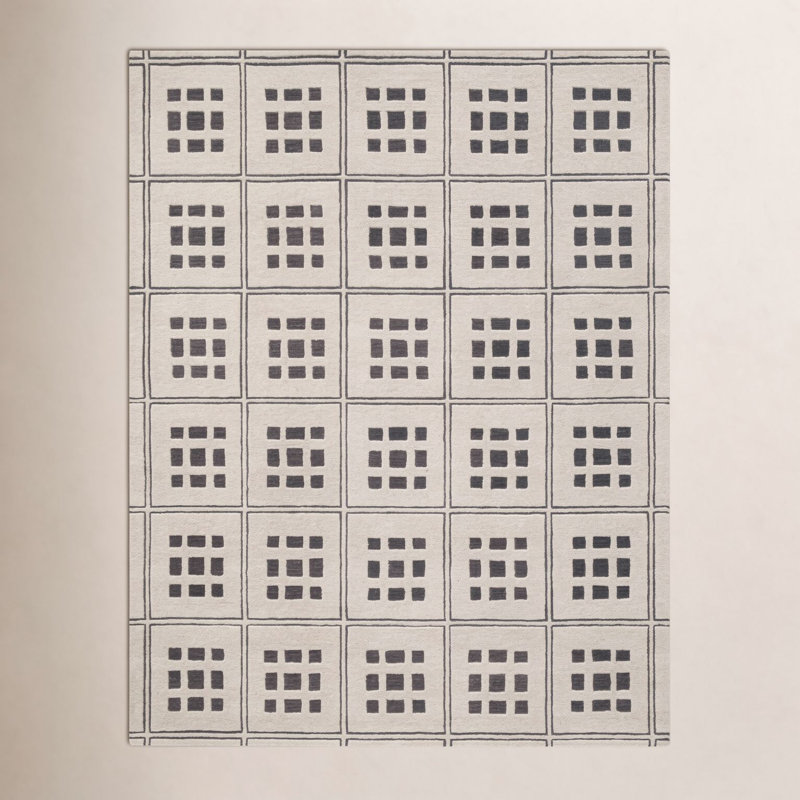 Tapis d'intérieur en laine touffeté à la main Malivid, Rectangulaire 3 pi x 5 pi