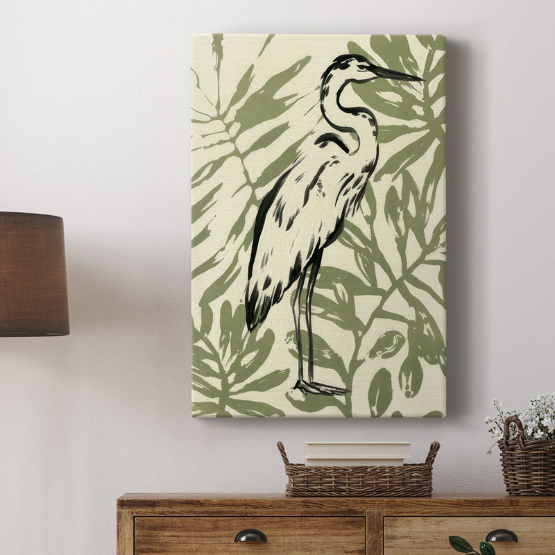 Retro Parlor Heron I - galerie Cavas sur mesure, 60" H x 40" W