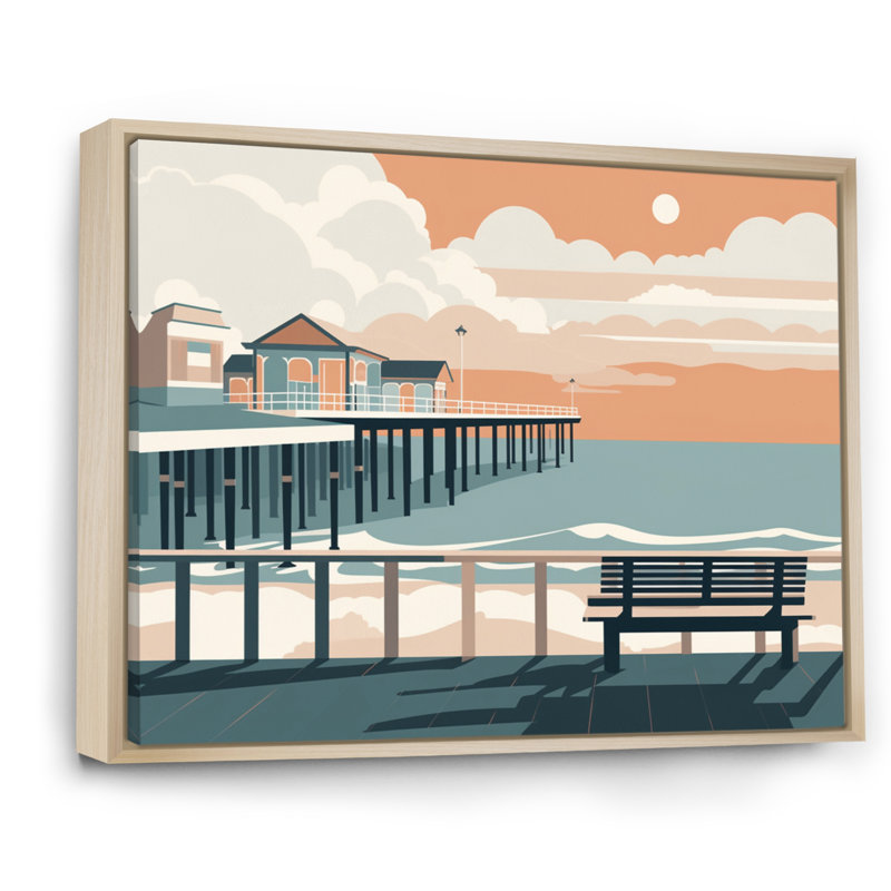 Beachside Rest I - Imprimé, 30" H x 40" W, Cadre flottant brun