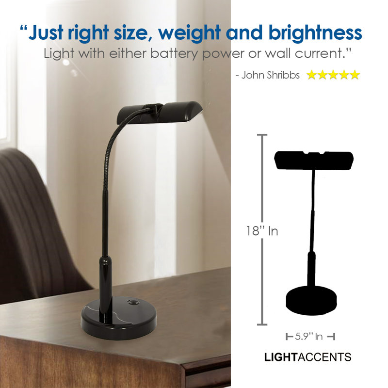 Lampe pour piano 18 po noire