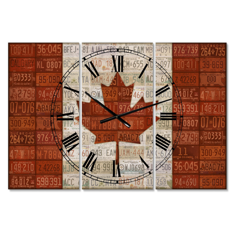 Grande horloge murale 3 panneaux Canada