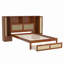 Lit plateforme simple en bois avec deux casiers de rangement, tiroir-2034817180