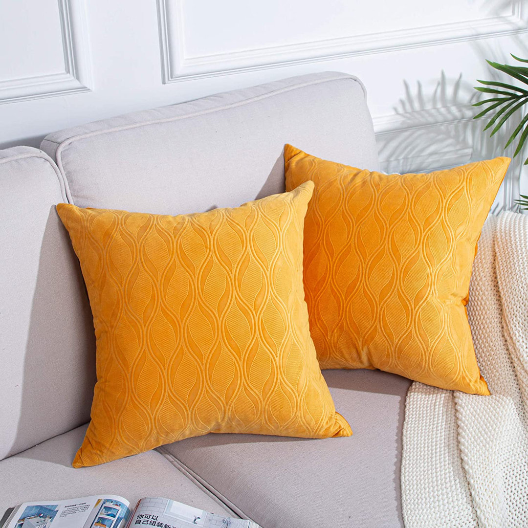 Embossed Velvet Geometric Pillow Cover (Set of 2) Decor Ur Space 