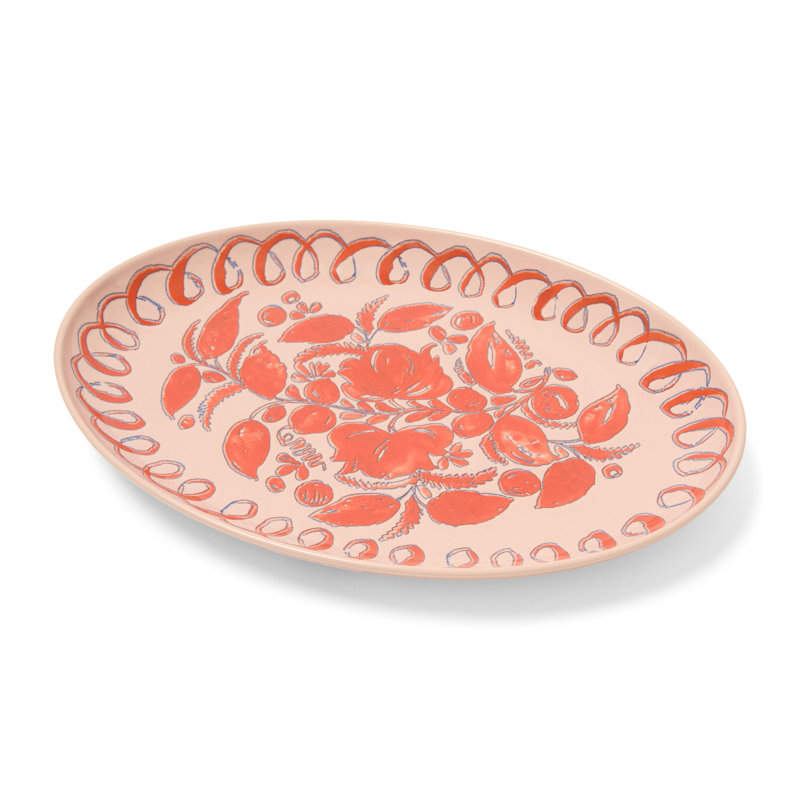 Plateau de service ovale herman - rose - 15,7 po x 11 po, Rose
