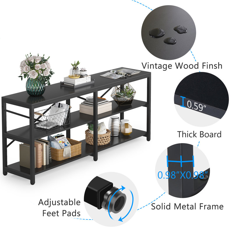 Culler 70.86'' Console Table, Black, Black