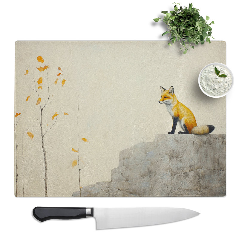 Fox Minimalism  Glass Chopping Board