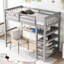 Lit mezzanine simple avec tablette de rangement et bureau en gris - bois massif pour un poste de travail efficace-1442834255-1442834248