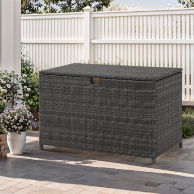 120 Gallon Waterproof Large Deck Box Indoor Outdoor Storage Container For Patio Furniture