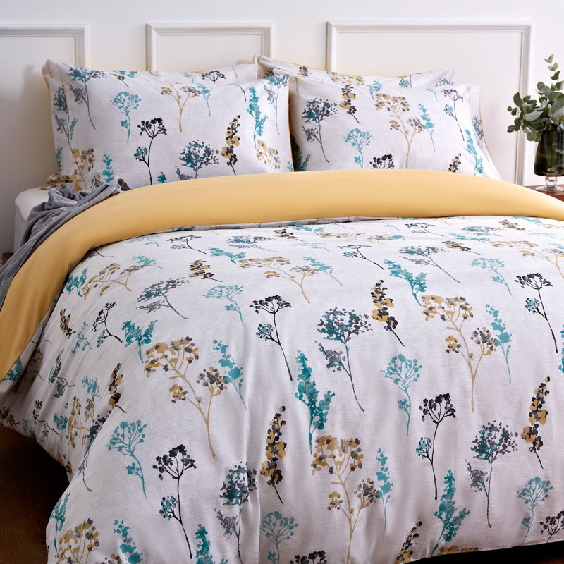 Leruum Duvet Cover Bedding Set Geometrical Reversible Greek Key Pattern %100 Cotton Luxurious Quilt Cover Bed Set (Classy Grey, Double Size)