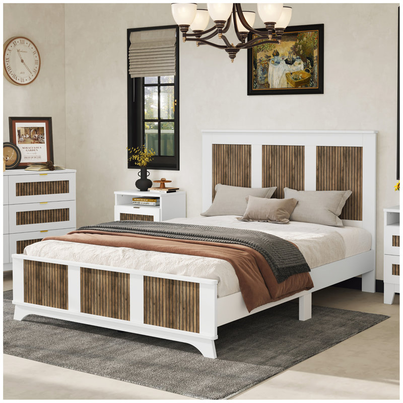 Lit plateforme Farmhouse, Blanc, Grand lit
