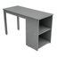 Lit mezzanine basse avec cabinet, bureau portatif à roulettes, structure en bois robuste, conception compacte, solution de travail et de sommeil fonctionnelle et élégante-339260985