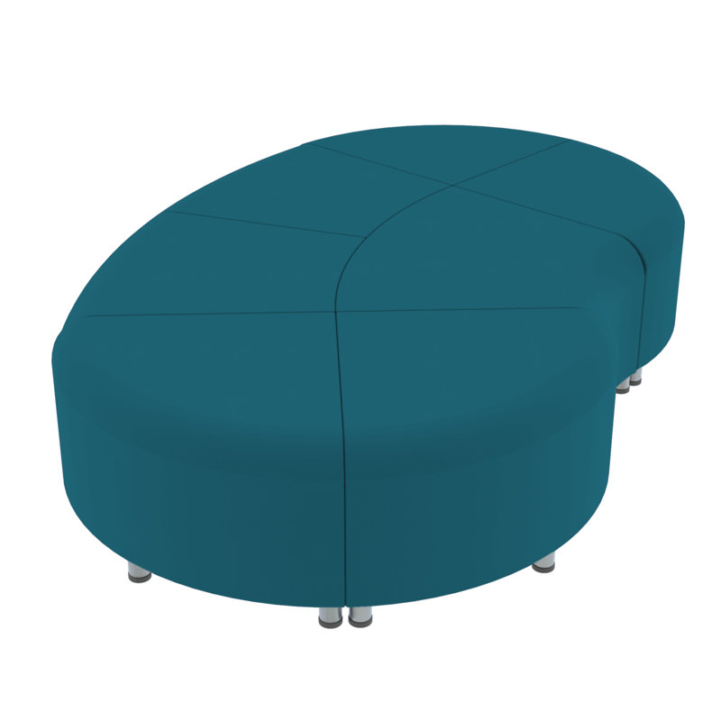 Ensemble de 7 chaises sans dossier ondulées Pro Series Connect, Teal