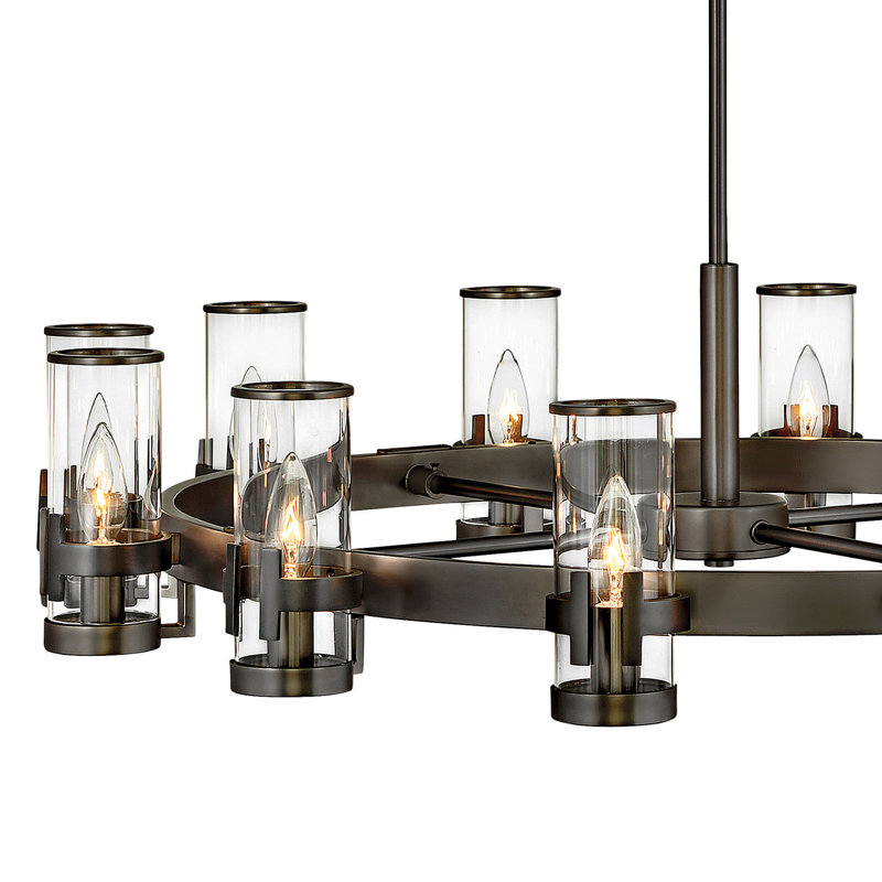 Reeve 12 - Light Unique Wagon Wheel Chandelier, Black Oxide