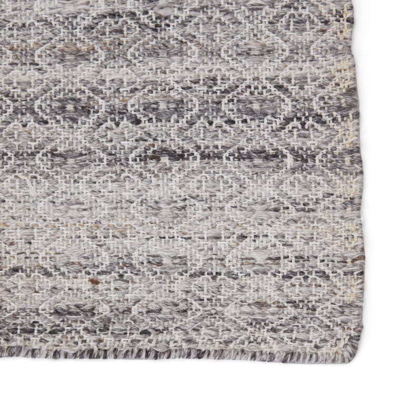 Tapis intérieur / extérieur en polyester tissé à la main noir / gris Wendy Jane, Tapis de couloir 2 pi 6 po x 8 pi