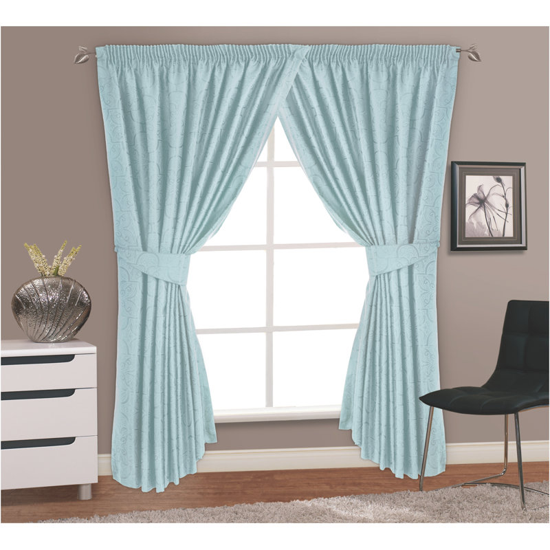 MARRAKECH JACQUARD Deja Pencil Pleat Semi Sheer Curtain, 228 W x 228 D cm