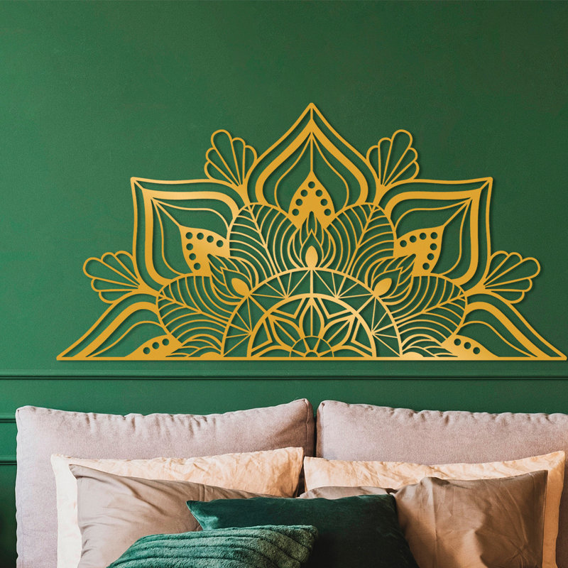 Décoration murale en métal, Or, H 31 po x l 61 po x P 0,06 po