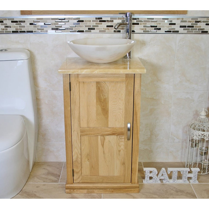 Nancy 500mm Single Bathroom Vanity with Vessel St1 Basin, White Marble
