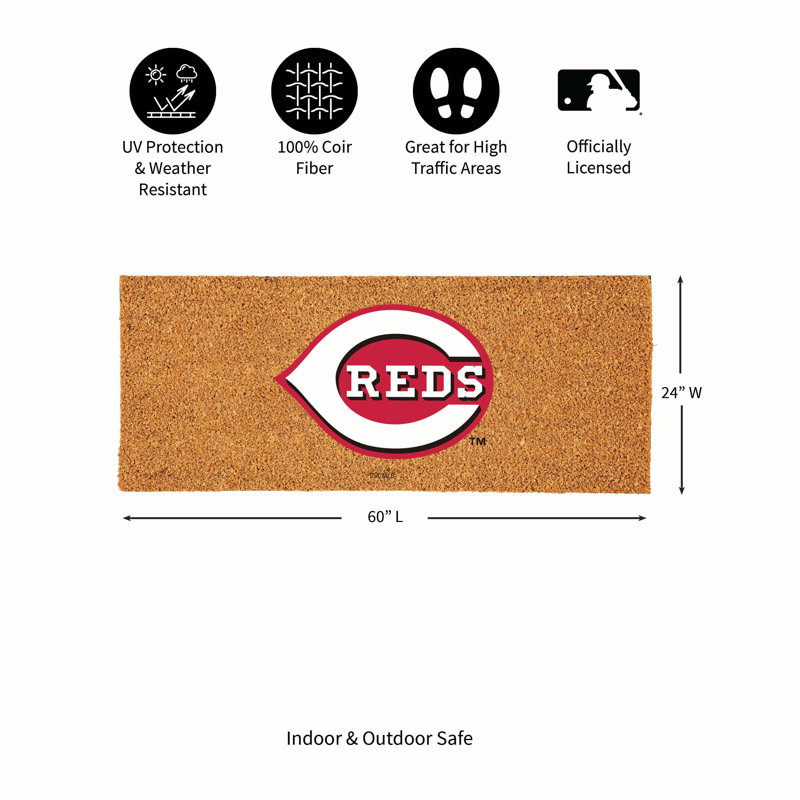 Très grand tapis couleur coco Cincinnati Reds, 60 po x 24 po