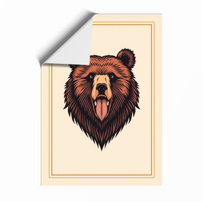 Woodcut Bear Rustic - Framed Print