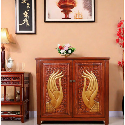 Armoire d'appoint en bois massif Elm