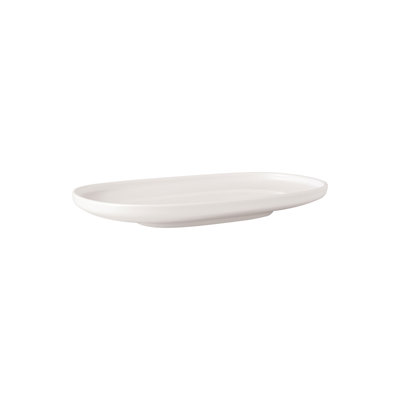 Villeroy & Boch Afina Gourmet Universal Plate/Pickle Dish, Premium Porcelain, Made in Germany, Dishwasher and Microwave Safe, 9 x 5 in, Stackable, White