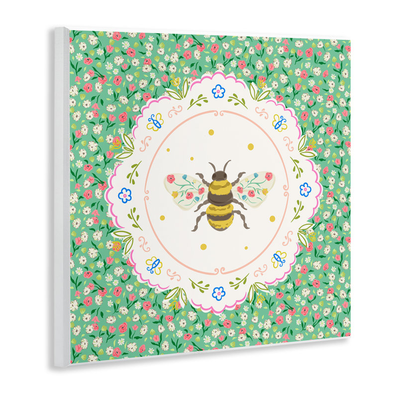 Plaque murale Spring Bee Delicate Florals, design par Angela Steahling