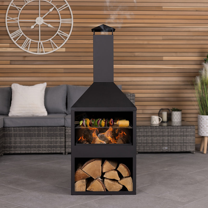 Square Steel Smokeless Chimnea