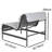 Olilawn Conversation Patio Furniture Set 3 Piece, Lounge Chair and Side Table, Gray