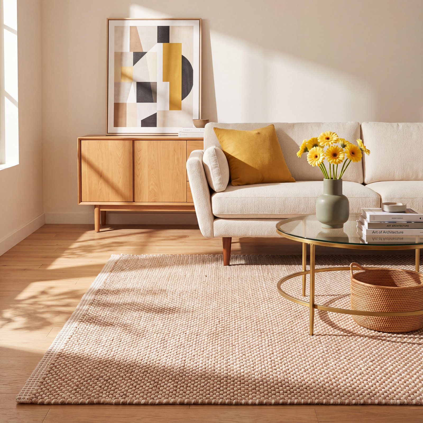 Pebble Natural Handwoven Performance Rug, Rectangle 6' x 9'