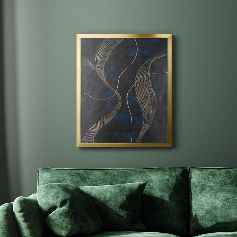 Toile encadrée de qualité supérieure Laminar Flow II - prête à être accrochée, Or, H 24 po x l 20 po