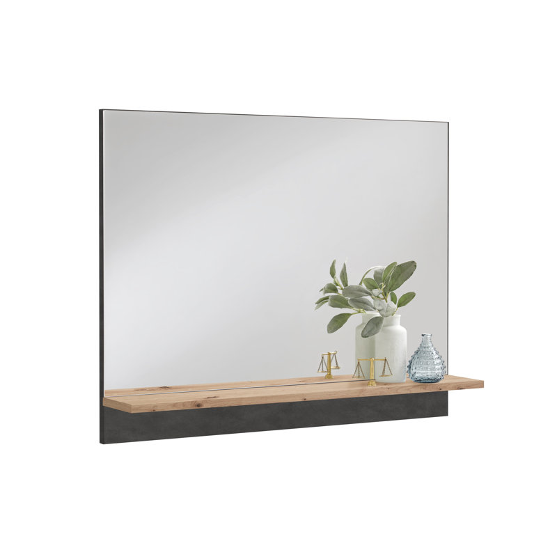 Standish Flat Vanity Mirror with Shelves