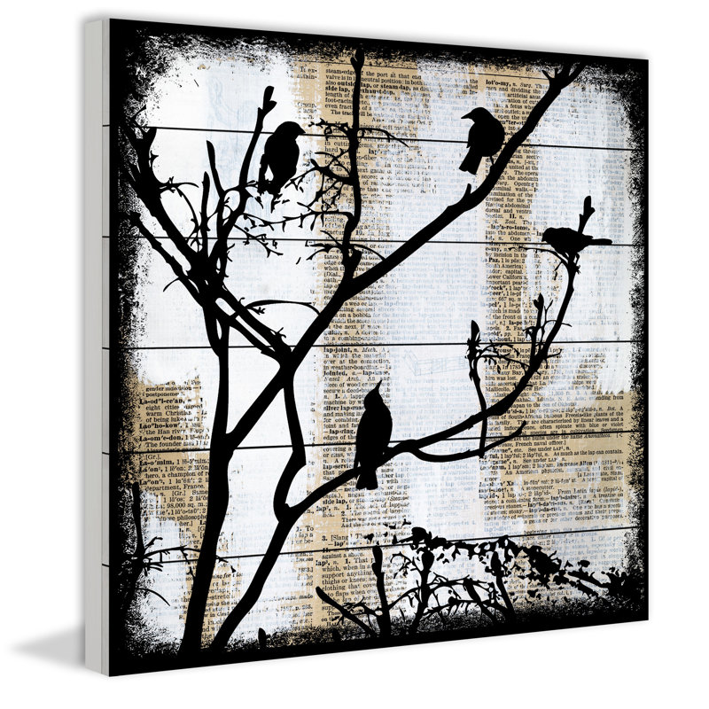 Bird Committee 1 Piece Painting, 61 cm H x 61 cm W x 4 cm D