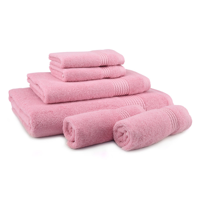 Adlena 6 Piece Turkish Cotton Towel Set, Rose