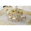 Ensemble de table à manger 7 pièces pour 6 personnes, ensemble de table à manger en bois pour 6 personnes avec chaises rembourrées pour la cuisine et la salle à manger-1893859193-1893859194