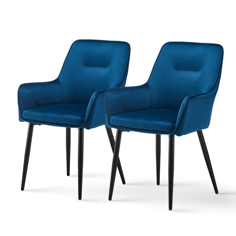 Gelnett 50cm H Velvet Upholstered Armchair, Blue